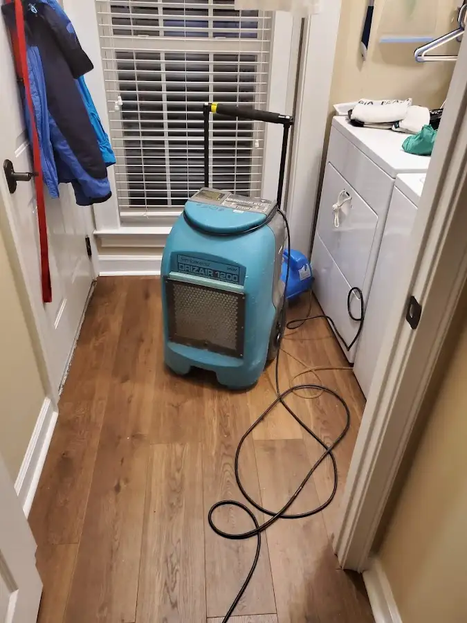 Commercial dehumidifier deployed for Flood Damage Cleanup in Lawrence